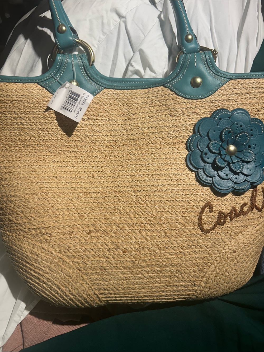 Coach Bleecker straw tote